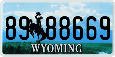 WY license plate 8988669
