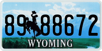 WY license plate 8988672