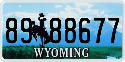 WY license plate 8988677