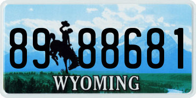 WY license plate 8988681
