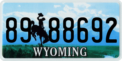 WY license plate 8988692