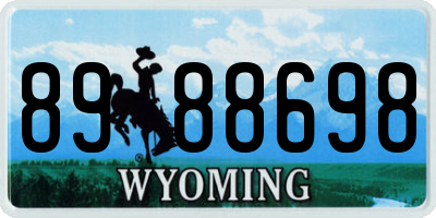 WY license plate 8988698