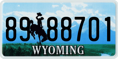 WY license plate 8988701