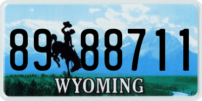 WY license plate 8988711