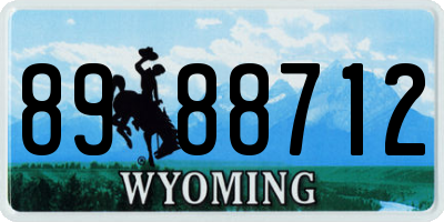 WY license plate 8988712