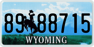 WY license plate 8988715