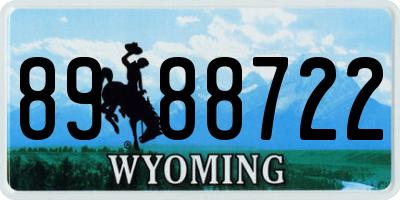 WY license plate 8988722