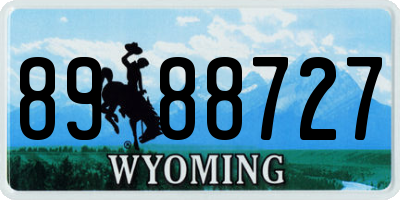 WY license plate 8988727