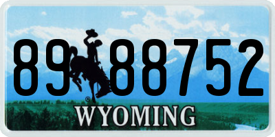WY license plate 8988752