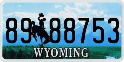 WY license plate 8988753