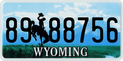 WY license plate 8988756