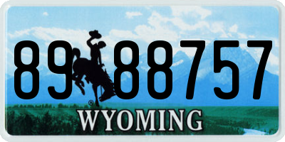 WY license plate 8988757