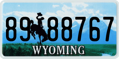 WY license plate 8988767