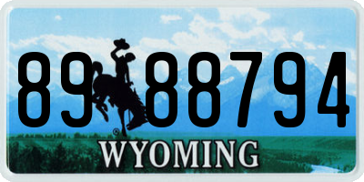 WY license plate 8988794