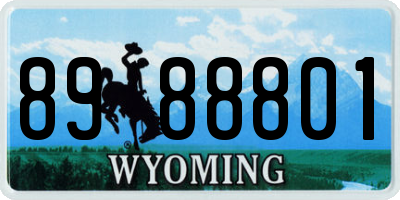 WY license plate 8988801