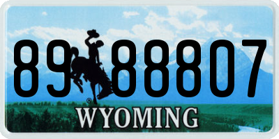 WY license plate 8988807
