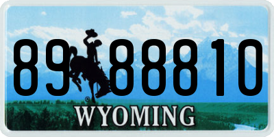 WY license plate 8988810