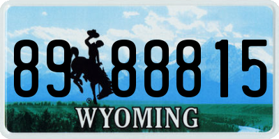 WY license plate 8988815