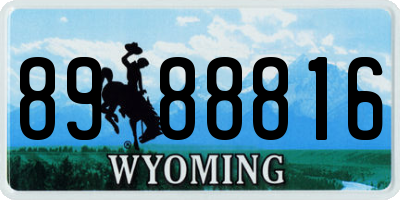 WY license plate 8988816
