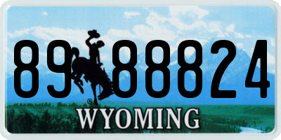 WY license plate 8988824