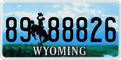 WY license plate 8988826