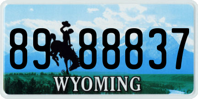 WY license plate 8988837