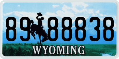 WY license plate 8988838