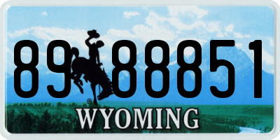 WY license plate 8988851
