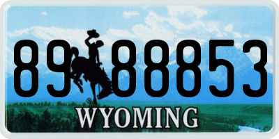 WY license plate 8988853