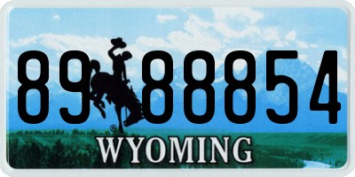 WY license plate 8988854