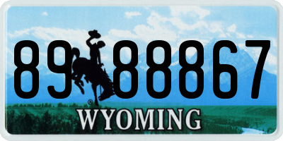 WY license plate 8988867
