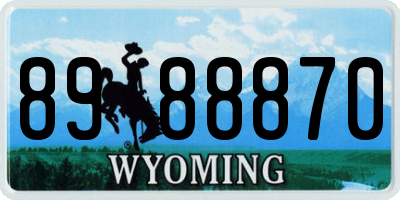 WY license plate 8988870