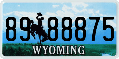 WY license plate 8988875