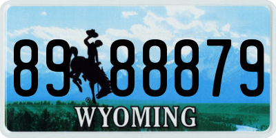 WY license plate 8988879