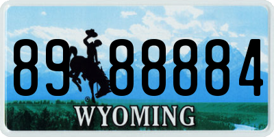 WY license plate 8988884