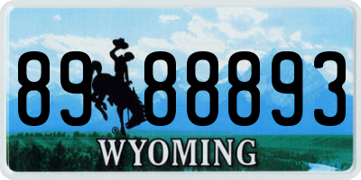 WY license plate 8988893