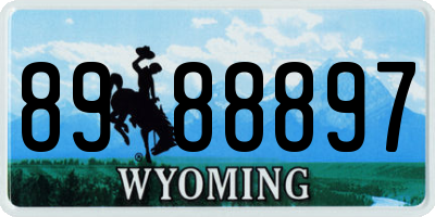 WY license plate 8988897