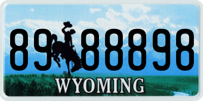 WY license plate 8988898