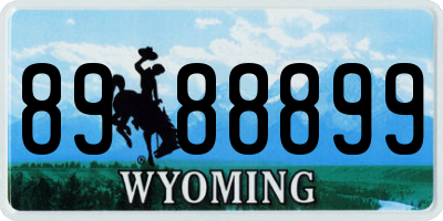 WY license plate 8988899
