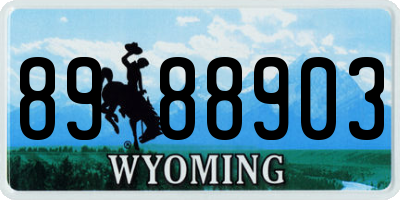 WY license plate 8988903