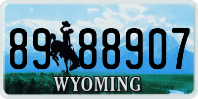 WY license plate 8988907
