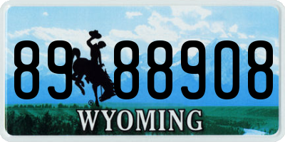 WY license plate 8988908
