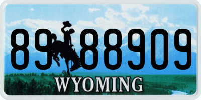 WY license plate 8988909