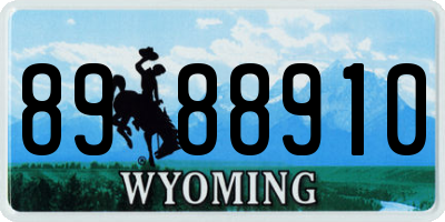 WY license plate 8988910