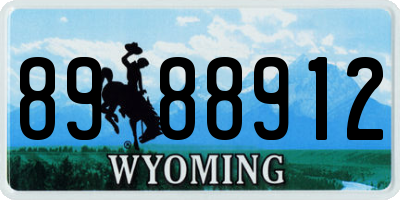 WY license plate 8988912