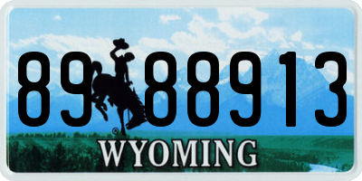 WY license plate 8988913