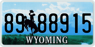 WY license plate 8988915