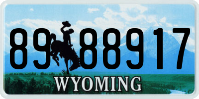 WY license plate 8988917