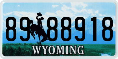 WY license plate 8988918