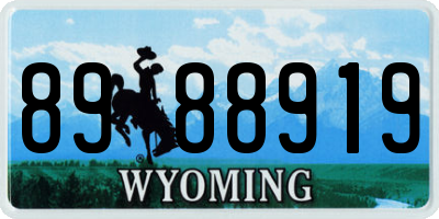 WY license plate 8988919